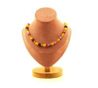 Collana Perle Peridoto Di Myanmar (Birmania) + Agata Giallo Collana da Donna
