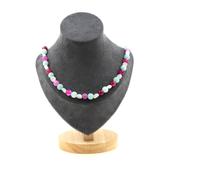Collana Perle Pietra Di Luna D'India + Angélite + Agata Crepata Collana Donne
