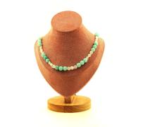 Pietre E Minéraux. Collana Perle Pietra di Luna India + Angelite 8 MM Catena