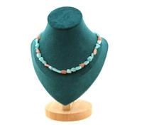 Collana Perle Pietra Di Sole Di Tanzania + Amazzonite Del Brasile Collana Donna