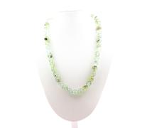 Collana Perle Prehnite D'Africa 8 MM Catena IN Acciaio Inossidabile