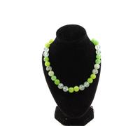 Collana Perle Prehnite D'Africa + Peridoto 8 MM Catena IN Acciaio Inossidabile