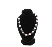 Collana Perle Quarzo Crackle Del Brasile + Granato 8 Mm. Catena IN Collana Donna