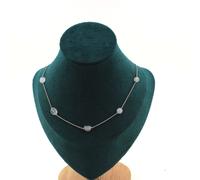 Collana Perle Quarzo Rosa Del Brasile Catena IN Acciaio Inox Taglia Personna