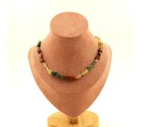 Collana Perle Quarzo Rutilato Rosso Del Brasile + A Dorato Taglia P