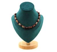 Collana Perle Quarzo Rutilato Rosso Del Brasile + Occhio di Tigre Opaco