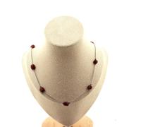 Collana Perle Rubino Del Brasile Di Forma 5-8 MM Catena IN Acciaio Inossidabile