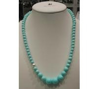 COLLANA PERLE SINTETICHE COLORATE MODELLO DECRESCERE VARI COLORI ARGENTO 925