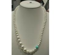 COLLANA PERLE SINTETICHE COLORATE MODELLO DECRESCERE VARI COLORI ARGENTO 925