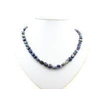 Collana Perle Sodalite Del Brasile Catena IN Acciaio Inossidabile