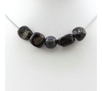 Collana Perle Tormalina Schörl Del Brasile + Occhio di Falco 8 Mm. Collana Donna