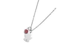 Collana personalizzabile con ciondolo a forma di angelo, in acciaio inox, per la prima comunione, gioiello spirituale con pietre preziose, Misura unica, come descritto, come descritto