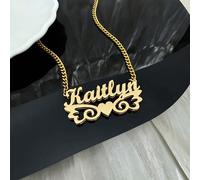 Collana personalizzata a doppio strato con targhetta dorata con nome personalizzato, elegante e unica, per trasmettere auguri sentiti come regalo, adatta per la fidanzata, festa della mamma Scatola re