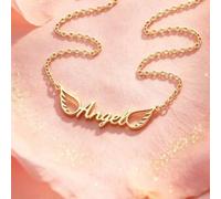 Collana personalizzata con ali d'angelo e nome, design unico adatto a vari stili di abbigliamento, classico e senza tempo. Un regalo premuroso per San Valentino, feste di compleanno e anniversari Acci