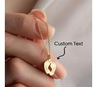 Collana personalizzata con ciondolo a forma di impronta che può incidere i nomi in inglese e le date di nascita dei membri della famiglia, (confezione regalo opzionale), regalo per la Festa della Mamm
