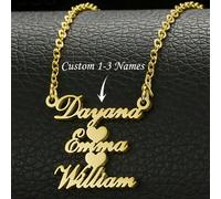 Collana personalizzata con due o tre nomi, ciondolo a forma di cuore, accessorio di moda, regalo di gioielleria, collana da matrimonio, regalo per anniversario, San Valentino, per il fidanzato, il mar