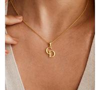 Collana personalizzata con iniziale, collana a due lettere, collana di coppia, regali personalizzati, regalo di anniversario, regalo di Natale, regali per la festa della mamma, oro, vintage, semplice,