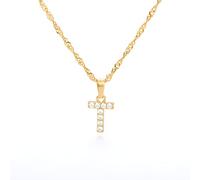 Collana personalizzata con lettera dell'alfabeto dalla A alla Z, con catenina in oro, regalo per Natale, compleanno, San Valentino, Zirconia cubica rame, Zirconia cubica
