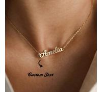 Collana personalizzata con nome da donna, gioiello di moda, collana con ciondolo in acciaio inossidabile, regalo per la migliore amica, nero, argento, oro, moda, colorato, vintage, minimalista, unisex