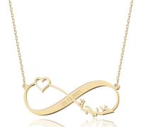 Collana Personalizzata con Nome in Arabo e Simbolo Infinito - Gioiello su Misura con Incisione di Date/Frasi - Argento 925/Acciaio - Regalo per Donna, Compleanno, Anniversario, San Valentino