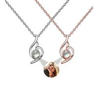 Collana personalizzata con proiezione di immagini da donna in argento I love you 100 languages necklaces photo projection necklaces regalo personalizzato per il compleanno di Natale,Stile 4