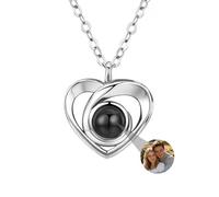 Collana Personalizzata con Proiezione Fotografica a Cuore - I Love You in 100 Lingue per Mamma e Moglie - Per la Festa della Mamma