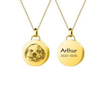 Collana personalizzata con ritratto del vostro animale domestico Collana con medaglione per capelli con foto e nome, ricordo commemorativo con pelo di gatto, urne per animali domestici, ricordo delle
