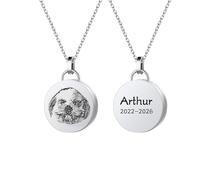 Collana personalizzata con ritratto del vostro animale domestico Collana con medaglione per capelli con foto e nome, ricordo commemorativo con pelo di gatto, urne per animali domestici, ricordo delle