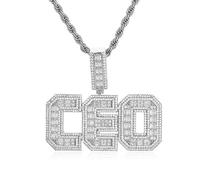 Collana personalizzata del nome della lettera placcata in rame Collana personalizzata dei ragazzi e delle ragazze del regalo personalizzato della moda della collana (color argento(Silver color))