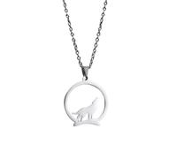 collana personalizzata donna collane uomo,La mia collana per gli uomini ciondoli Wolf Hill Luna, gioielli di moda