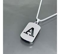 Collana personalizzata in acciaio al titanio con ciondoli a forma di lettera, lunghezza regolabile da 41 cm a 50 cm, un accessorio elegante e significativo per ogni occasione (lettera A)