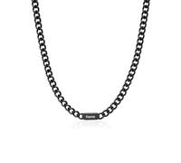Collana Personalizzata per Uomo Acciaio Inossidabile Catena Cubana con Nome Inciso Gioiello Catena Argentata Nera Regolabile Uomini Regalo per Marito Fidanzato Papà Regalo la Festa (1 name-Nero)