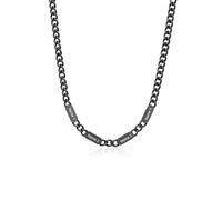Collana Personalizzata per Uomo Acciaio Inossidabile Catena Cubana con Nome Inciso Gioiello Catena Argentata Nera Regolabile Uomini Regalo per Marito Fidanzato Papà Regalo la Festa (4 names-Nero)