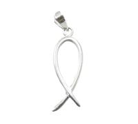 Collana Pesce Ichthys Cristiano in Argento 925, con Astuccio e Catena | Ichthys, simbolo paleocristiano, Ecosilver riciclato certificato, regalo comunione o cresima
