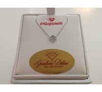Collana PGgioielli con diamanti realizzata in oro bianco 750% forma quadrifoglio