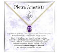 Collana Pietra Ametista Regali per lei in Argento Sterling 925 Idea Regalo per Ragazza Natale Compleanno Collane Figlia Mamma Sorella - Cofanetto con DEDICA incluso (Pietra Ametista)