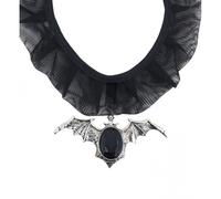 Collana Pipistrello Gotico con Gemma Nera, Adulto