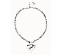 Collana placcata argento con catena grossa e dettaglio di cuore