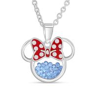 Collana placcata argento con ciondolo a forma di Minnie, per donne e ragazze, con ciondolo a forma di portafortuna Disney, 40 + 5 cm di estensione