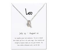 Collana placcata in argento con segno zodiacale da donna, con ciondolo a forma di costellazione dell'oroscopo, regalo di compleanno con biglietto bianco, Metallo, lega.