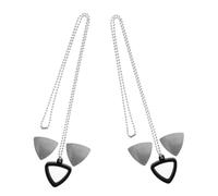 Collana Portaplettri per Chitarra Elettrica Pendenti Triangolari | Acciaio Inossidabile e Silicone, Set Cordino Resistente, per Musicisti e Spettacoli Dietro le Quinte