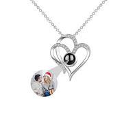 Collana Proiezione Foto Personalizzata| Collana I Love You 100 Lingue Collana Con Foto Dentro Ciondolo Con Cuore -Collana Con Foto,Regalo Romantico Per Lei (Stile 7)