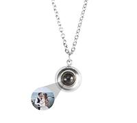 Collana Proiezione Foto Personalizzata| Collana I Love You 100 Lingue Collana Con Foto Dentro Ciondolo Con Perline Rotonde -Collana Con Foto,Regalo Romantico Per Lei (Stile 9)