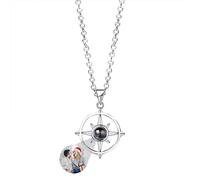 Collana Proiezione Foto Personalizzata| Collana I Love You 100 Lingue, Collana Con Foto Dentro Ciondolo Con Stella A Otto Punte - Collana Con Foto,Regalo Romantico Per Lei (Stile 6)