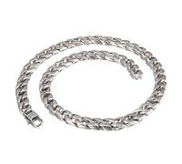 Collana punk rock da 11 mm, unisex, stile hiphop, in acciaio inox 316L, 60 cm, senza pietre preziose, colore: oro e argento