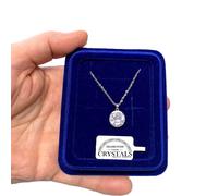 Collana Punto Luce 11mm pl. oro Bianco 18k con Cristalli Zirconi Girocollo S12