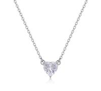 Collana Punto Luce Donna Cuore Zircone Bianco Acciaio Sagapo SDZ56