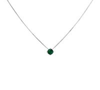 Collana punto luce in argento 925 con zircone A++ taglio brillante verde