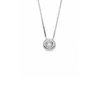 collana punto luce in oro bianco 18 kt punzone 750 diamante ct 0,02 colore g purezza vvs1