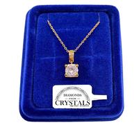 Collana Punto Luce Quadrato 8mm pl. oro Bianco 18k con Cristalli Swarovski S/12